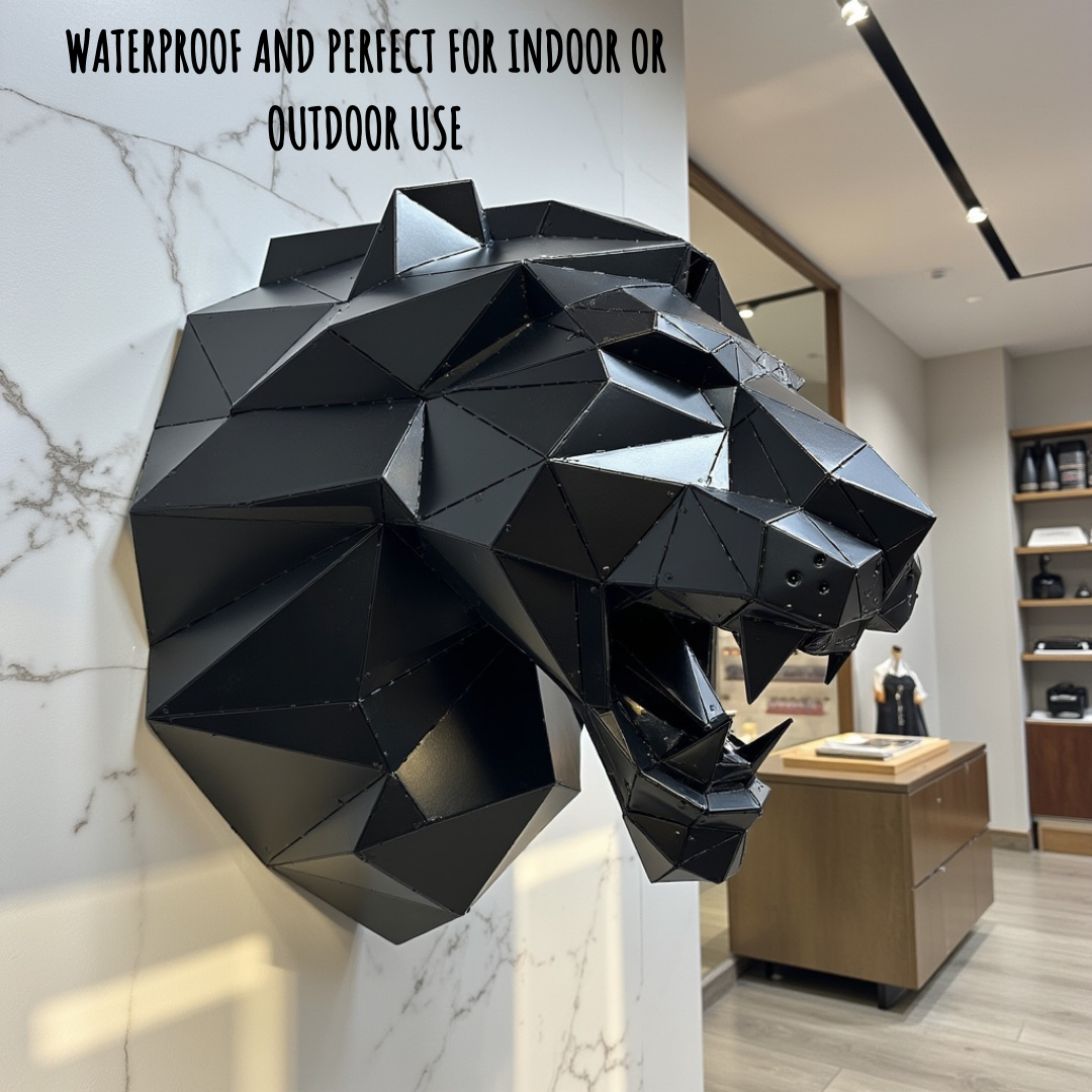 Roaring Lion Head Metal Wall Art – Handmade 3D Wall Art