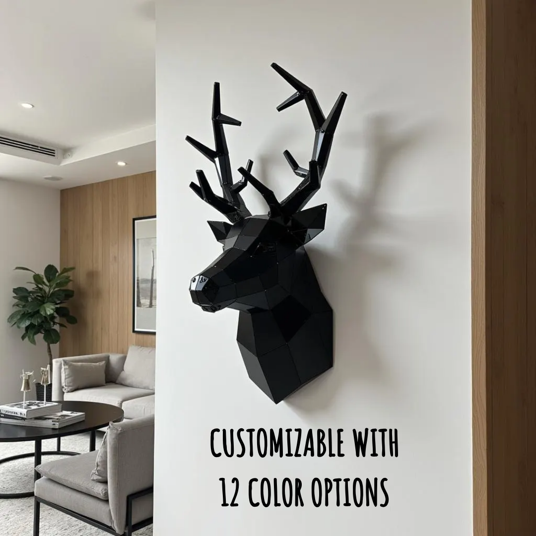 Deer Head Metal Wall Art – Handmade 3D Wall Art