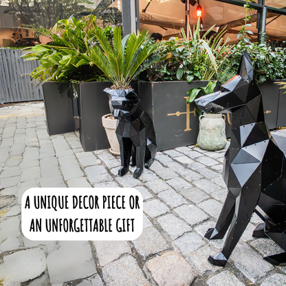 3D Metal Sitting Doberman Sculpture - Bold Indoor & Outdoor Decor