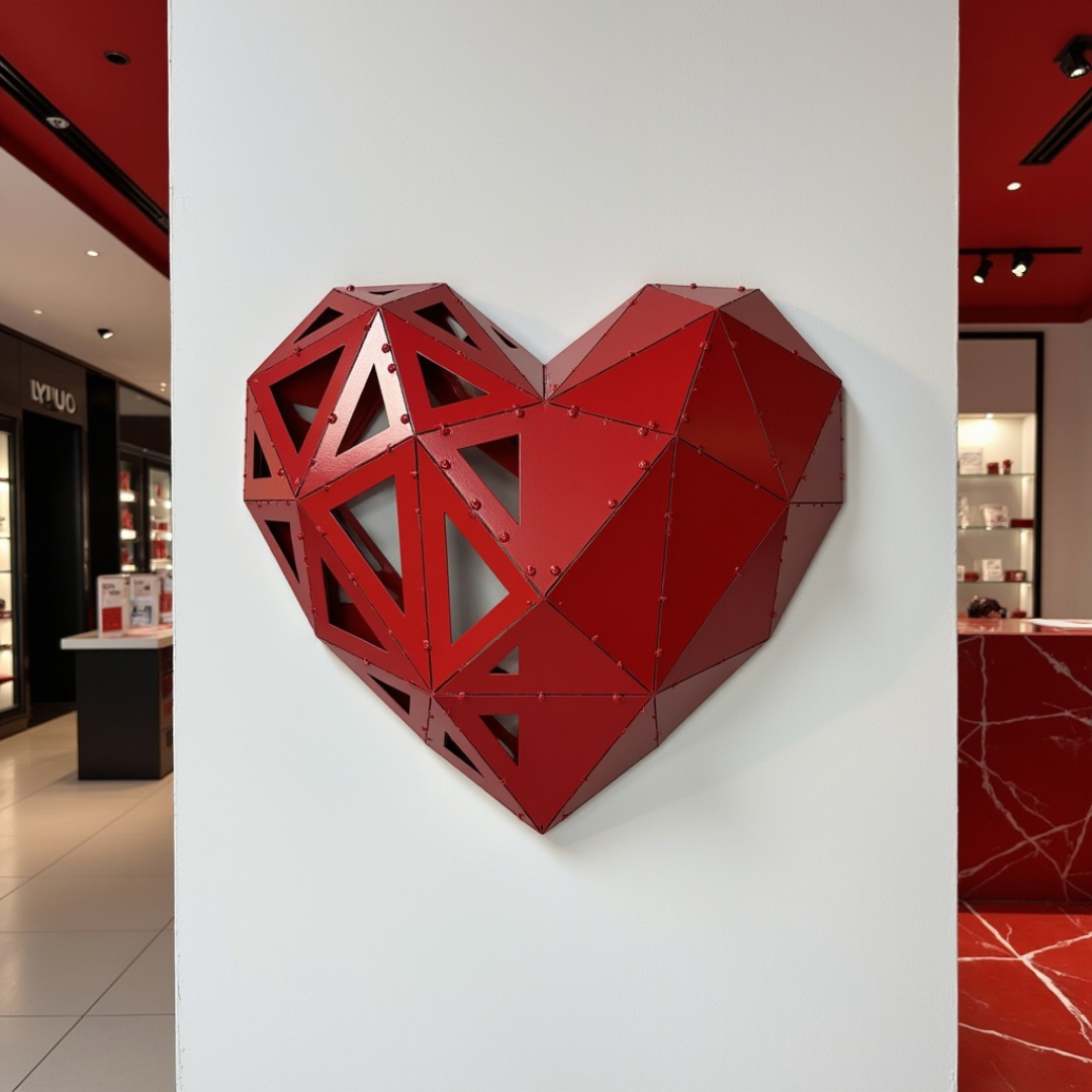 3D Metal Heart Wall Art - Celebrate Love